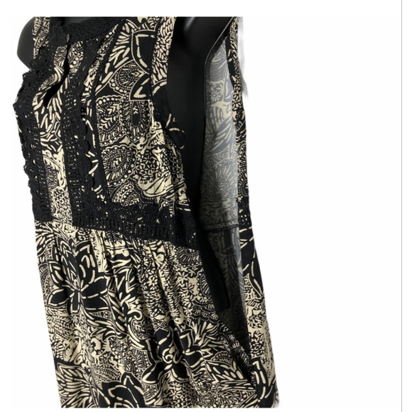 Anthropologie Holding Horses Suraja Tunic Dress Black Beige Paisley Size 4 - Picture 8 of 10